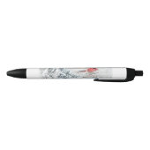 Stylo Noir Oiseau cardinal rouge dans un magnifique Birch Tre (Bas)