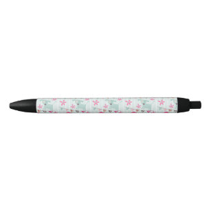 Stylo Noir Oiseaux, Chiens, Bannières, Fleurs