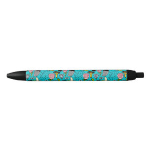 Stylo Noir Oiseaux et yeux