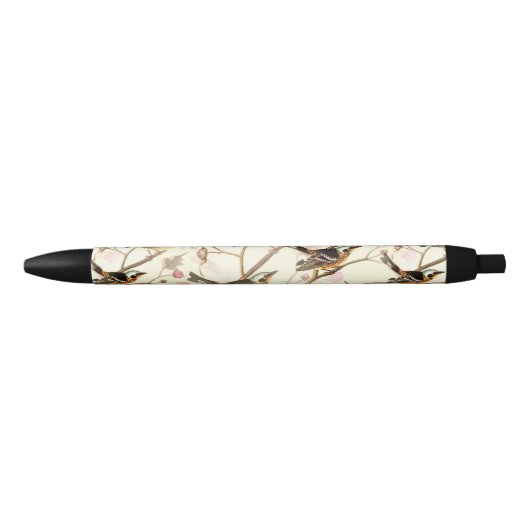 Stylo Noir Oiseaux sur une branche (Devant)