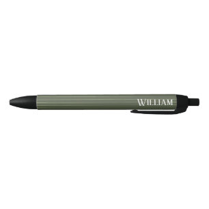 Stylo Noir Olive Pinstripes