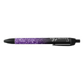 Stylo Noir Ombre de Parties scintillant royale violet de luxe (Bas)