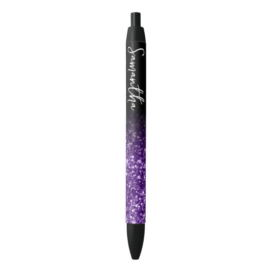 Stylo Noir Ombre de Parties scintillant royale violet de luxe (devant Vertical)