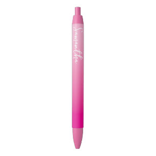 Stylo Noir Ombre rose clair et rose chaud personnalisé