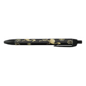 Stylo Noir Or élégant et monogramme noir d'art de Flamant (Bas)