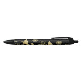 Stylo Noir Or élégant et monogramme noir d'art de Flamant (Haut)
