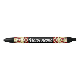 Stylo Noir Or et conception en filigrane rouge de cercle