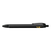Stylo Noir Or Noir Monogramme Élégant Moderne (Haut)