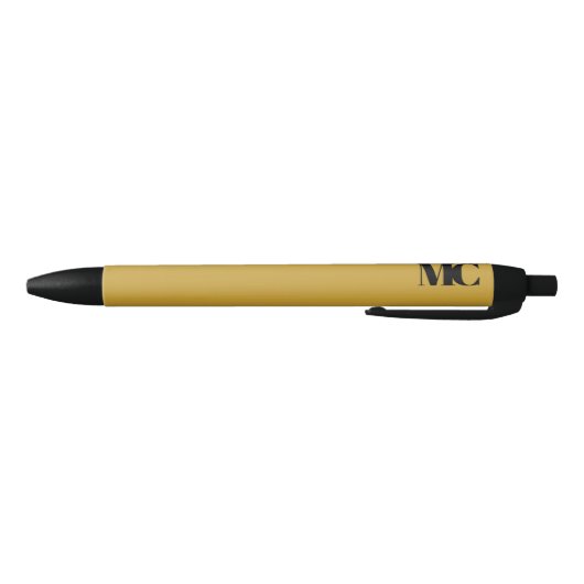 Stylo Noir Or Noir Monogramme Élégant Moderne (Bas)