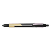 Stylo Noir Or Noir & Rose Bloc de Couleur Mod Glam Triangles (Dos)