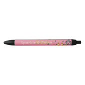 Stylo Noir Or rose confettis noir (Devant)