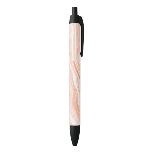 Stylo Noir Orange Et Pierre De Marbre blanc Délicat (Bas (Vertical))