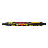 Stylo Noir Orange Florale (Dos)