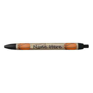 Stylo Noir Orange nommée personnalisée/brun de basket-ball
