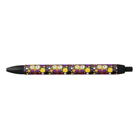 Stylo Noir Original coloré d'abrégé sur hibou (Devant)