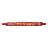 Stylo Noir Ornate Orange Paisley Pattern Monogram (Devant)