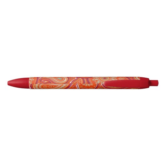Stylo Noir Ornate Orange Paisley Pattern Monogram (Dos)