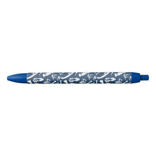 Stylo Noir Os de dinosaure (bleu) (Devant)