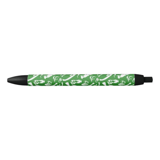 Stylo Noir Os de dinosaure (vert) (Devant)