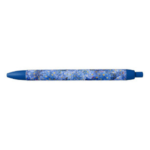 Stylo Noir Oublie-moi pas Motif de fleurs