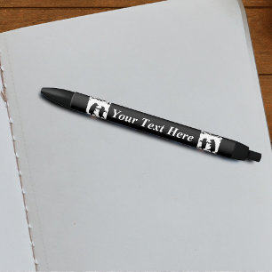 Stylo Noir Ours de danse vintage Chouette en silhouette noire