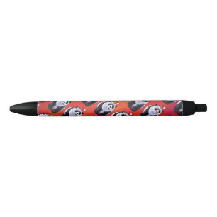 Stylo Noir Ours de panda à Santa Hat sur Rouge