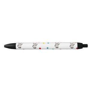 Stylo Noir Ours de panda blanc ballons