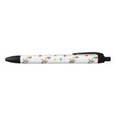 Stylo Noir Ours de panda blanc ballons (Haut)