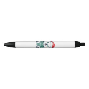 Stylo Noir Ours polaire de Noël mignon en pull festif