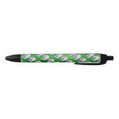 Stylo Noir Ours polaire Noël sur vert (Bas)