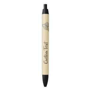 Stylo Noir Paille à la main Casquette beige