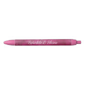 Stylo Noir Paillettes Rose Pailletées Brillantes (Devant)