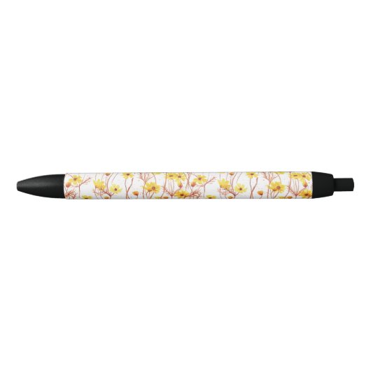Stylo Noir Painted Yellow Daisies (Devant)