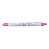 Stylo Noir Paix Amour Blanc Violet (Devant)