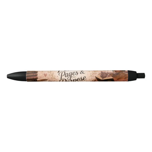 Stylo Noir Paix, Pages & Objectif (Devant)