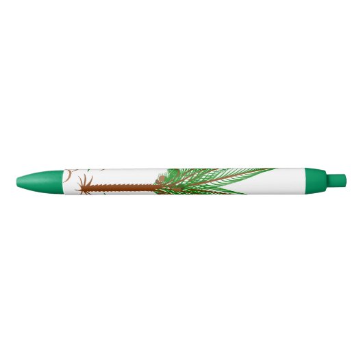 Stylo Noir Palmier tropical (Devant)