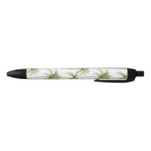 Stylo Noir Palmiers blancs verts tropicaux (Bas)