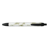 Stylo Noir Palmiers blancs verts tropicaux (Dos)