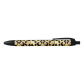 Stylo Noir Panneau doré géométrique (Haut)