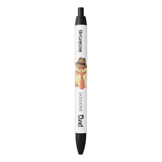 Stylo Noir Papa de Pomeranian (devant Vertical)