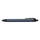 Stylo Noir Papeterie classique simple monogramme bleu marine (Haut)
