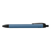 Stylo Noir Papeterie Monogramme Bleu Métallisé Simple Classiq (Haut)