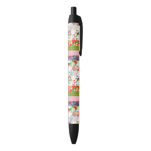 Stylo Noir Papier de riz Chiyogami Motif sans couture