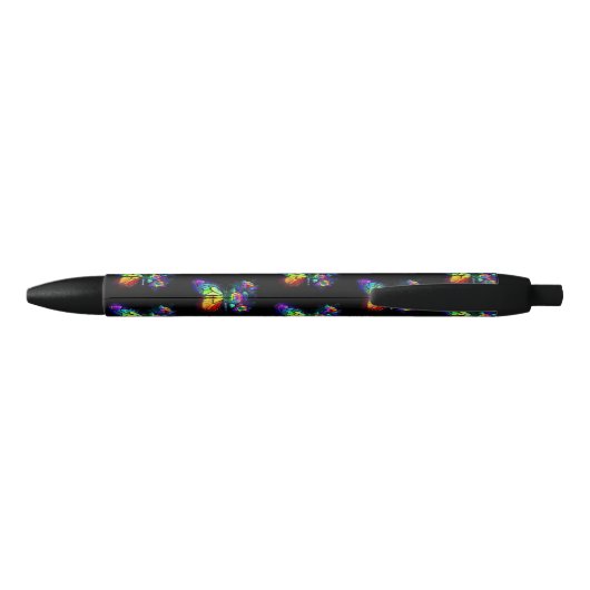 Stylo Noir Papillon arc-en-ciel (Dos)