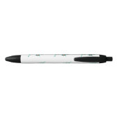 Stylo Noir Papillon aux plumes de paon vert (Dos)
