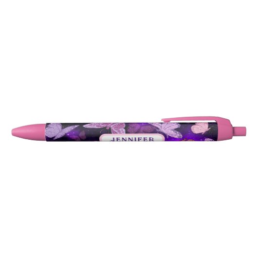 Stylo Noir Papillon cool Noir Et Violet (Haut)