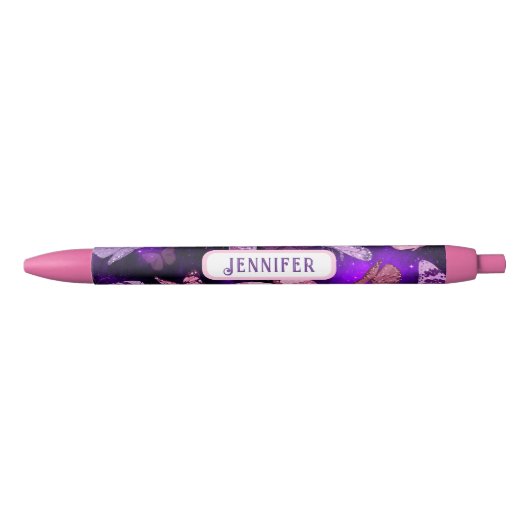 Stylo Noir Papillon cool Noir Et Violet (Devant)
