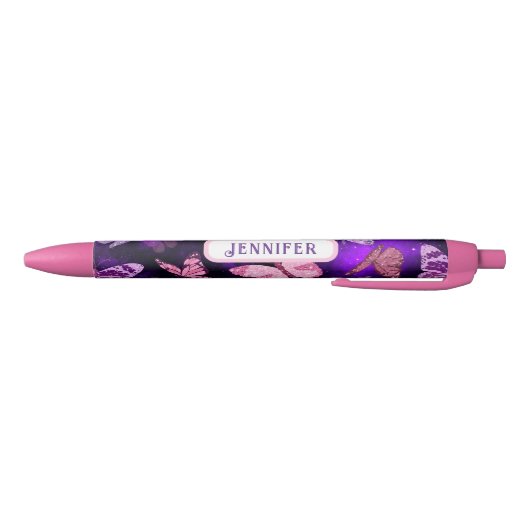 Stylo Noir Papillon cool Noir Et Violet (Bas)
