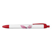 Stylo Noir Papillon de fleurs avec Sakura rose (Haut)