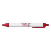 Stylo Noir Papillon de fleurs avec Sakura rose (Bas)